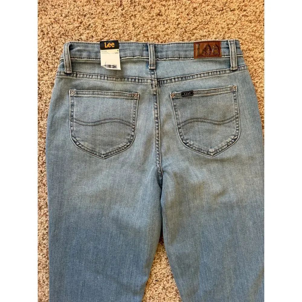 NWT - LEE faded Blue Jeans, size 8 TALL/LONG; straight leg